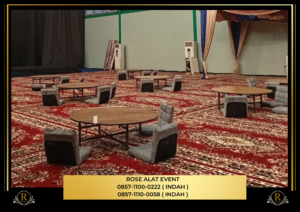 Sewa Meja Lesehan Bundar Karpet Permadani Bekasi