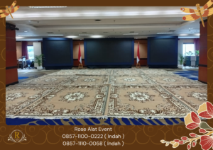 Jasa Sewa Round Table Lesehan Karpet Permadani Cokelat Bekasi