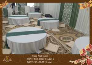 Jasa Sewa Round Table Lesehan Karpet Permadani Cokelat Bekasi