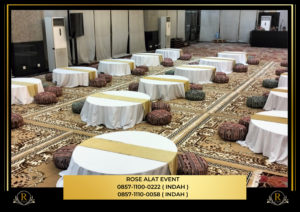 Sewa Meja Lesehan Bundar Karpet Permadani Bekasi