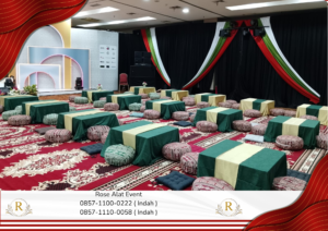 Sewa Meja Lesehan Kotak Full Cover Area Cikarang