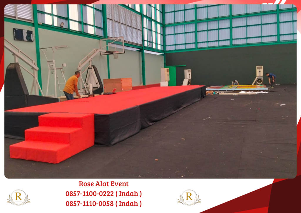Sewa Panggung Karpet Merah Poni Hitam Bekasi