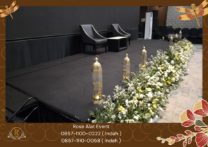 Sewa Panggung Berikut Mini Garden Bunga Segar Area Bekasi