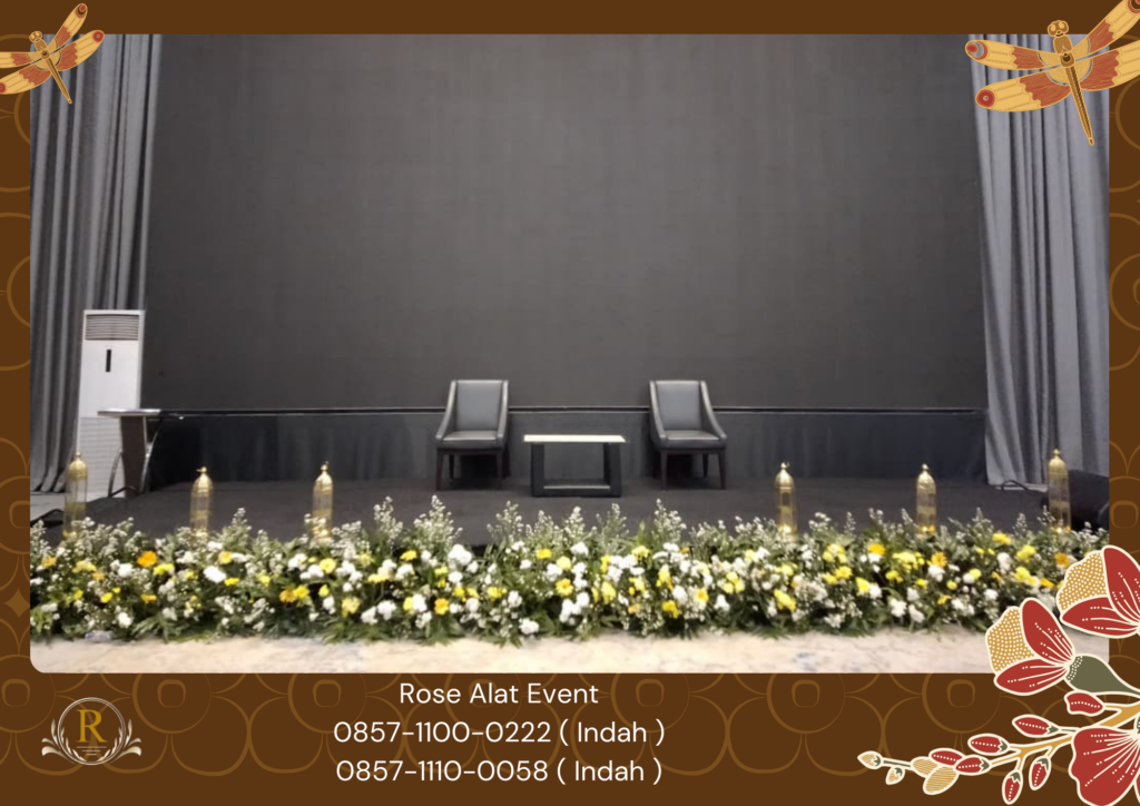 Sewa Panggung Berikut Mini Garden Bunga Segar Area Bekasi