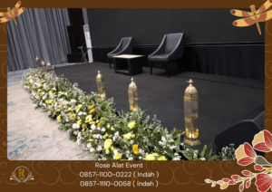 Sewa Panggung Berikut Mini Garden Bunga Segar Area Bekasi