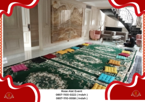 Sewa Sofa Kotak Lesehan Putih Karpet Permadani Hijau Bekasi