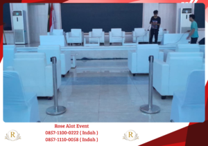 Sewa Tiang Antrian Sofa Meja Kaca Vip Bekasi