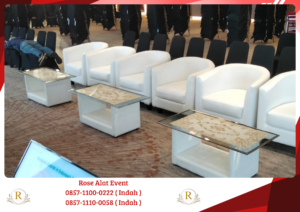 Sewa Tiang Antrian Sofa Meja Kaca Vip Bekasi