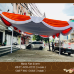 Jasa Sewa Tenda Dekorasi Type Plafon Poni Putih Merah Bekasi