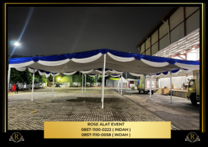 Sewa Tenda Serut Dan Plafon Poni Biru Putih Bekasi