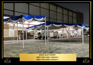 Sewa Tenda Serut Dan Plafon Poni Biru Putih Bekasi