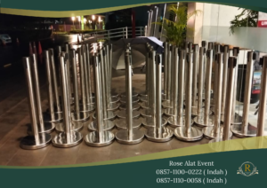 Sewa Tiang Antrian Stainless Type Pita Tarik Area Bekasi