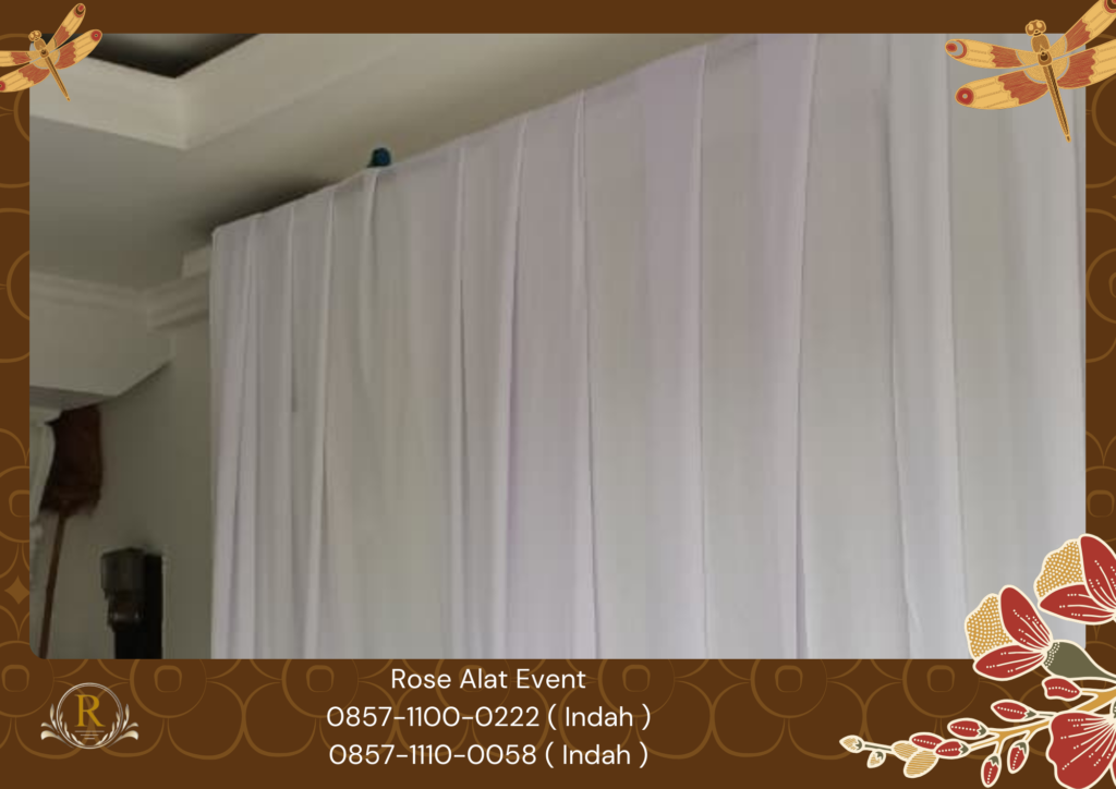 Rental Tirai Putih Bersih Bahan Filamin Terdekat Bekasi