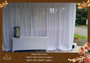 Rental Tirai Putih Bersih Bahan Filamin Terdekat Bekasi