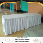 Rental Meja Kotak Cover Putih Area Jabodetabek