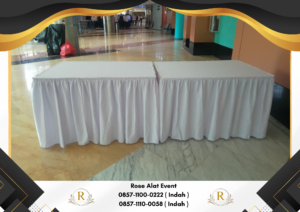 Rental Meja Kotak Cover Putih Area Jabodetabek