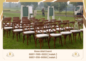 Rental Kursi Silang Cross Back Kayu Area Mustikajaya Bekasi