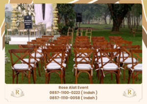 Rental Kursi Silang Cross Back Kayu Area Mustikajaya Bekasi