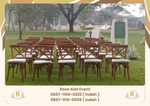 Rental Kursi Silang Cross Back Kayu Area Mustikajaya Bekasi