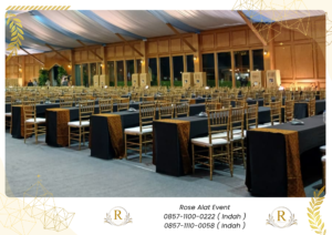 Sewa Kursi Dan Meja Taplak Runner Gold Bandung
