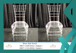 Sewa Kursi Tiffany Acrylic Bening Dan Tiffany Kayu Bekasi