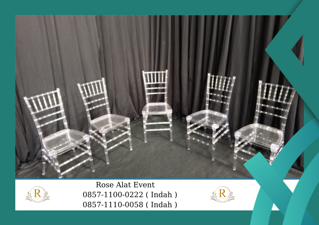 Sewa Kursi Tiffany Acrylic Bening Dan Tiffany Kayu Bekasi