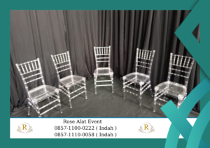 Sewa Kursi Tiffany Acrylic Bening Dan Tiffany Kayu Bekasi