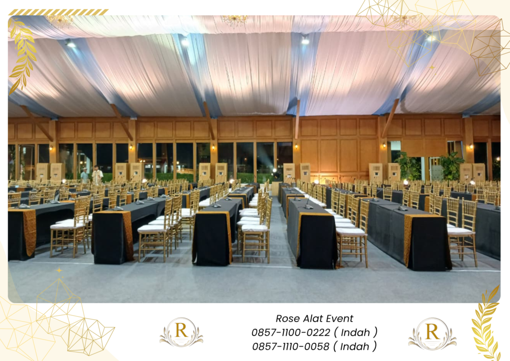 Sewa Kursi Dan Meja Taplak Runner Gold Bandung