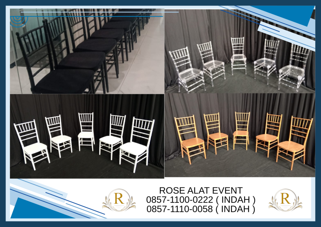 Sewa Kursi Tiffany Hitam Gold putih VIP Bekasi