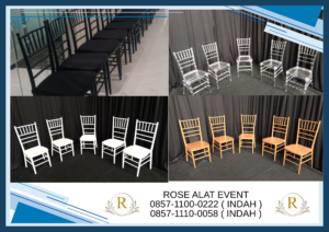 Sewa Kursi Tiffany Hitam Gold putih VIP Bekasi