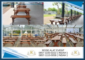 Sewa Meja Kursi Taman Kayu Kaki Silang Bekasi