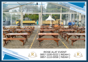 Sewa Meja Kursi Taman Kayu Kaki Silang Bekasi