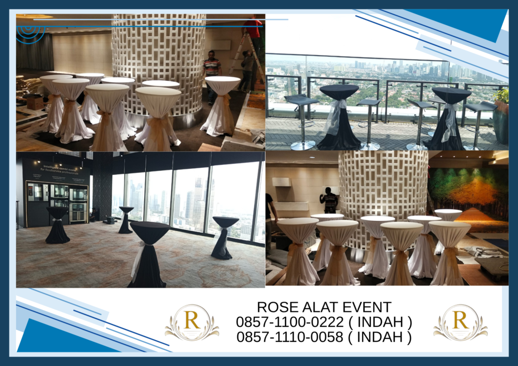 Sewa Meja Barstool Cover Tebar Ikat Pita Bekasi