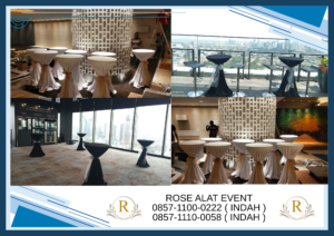 Sewa Meja Barstool Cover Tebar Ikat Pita Bekasi