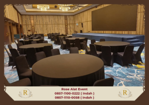 Sewa Meja Dan Kursi Lengkap Cover Hitam Elegant Cibitung