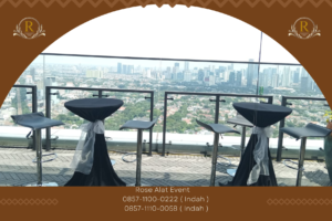 Sewa Meja Barstool Cover Hitam Area Karawang