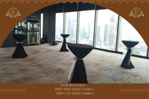 Sewa Meja Barstool Cover Hitam Area Karawang