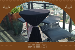 Sewa Meja Barstool Cover Hitam Area Karawang