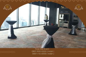 Sewa Meja Barstool Cover Hitam Area Karawang