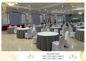 Rental Meja Bundar Dan Kursi Full Cover Depok