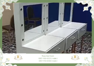 Sewa Meja Kaca Rias Portable Putih Dan Hitam Bekasi