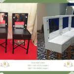 Sewa Meja Kaca Rias Portable Putih Dan Hitam Bekasi