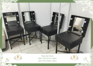 Sewa Meja Kaca Rias Portable Putih Dan Hitam Bekasi