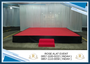 Sewa Podium Hitam Stainless Panggung Backdrop Bekasi