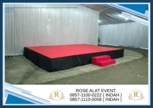 Sewa Podium Hitam Stainless Panggung Backdrop Bekasi