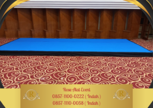 Sewa Panggung Indoor Cover Karpet Biru Bekasi