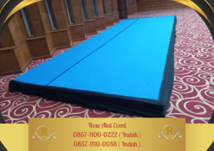 Sewa Panggung Indoor Cover Karpet Biru Bekasi