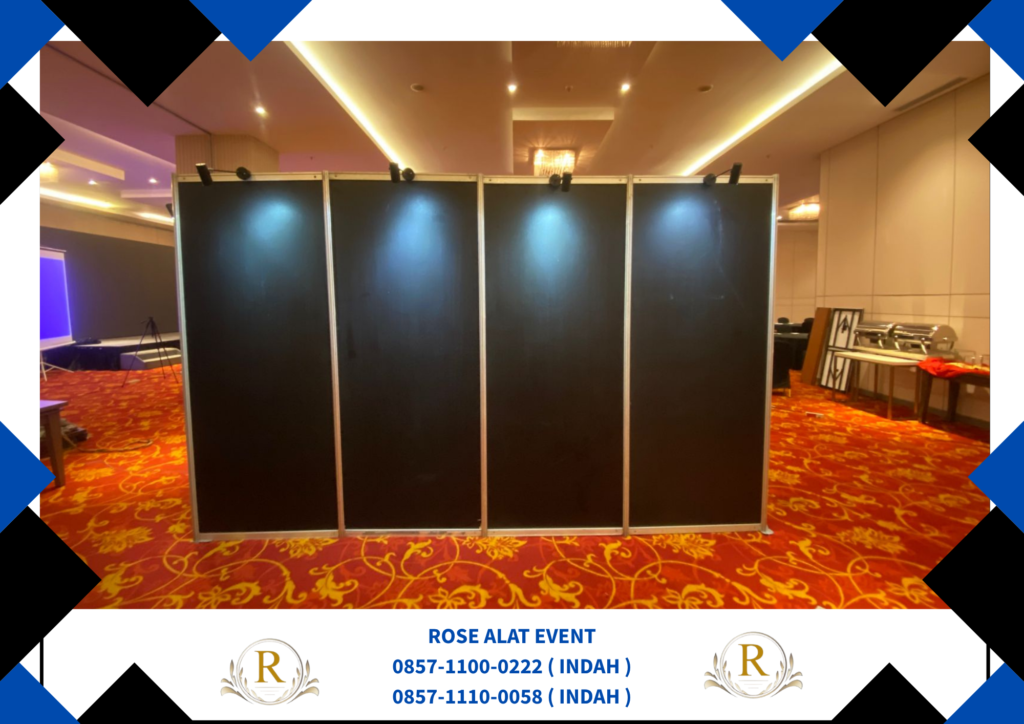 Sewa Partisi Hitam Sekat Lengkap Lampu Bekasi