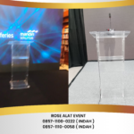 Rental Podium Putih Frame Stainless Bekasi