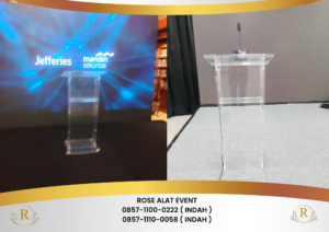 Sewa Podium Acrylic Kotak Podium Acrylic kaki Stainless Bekasi